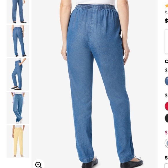 2 pairs NWT brand new, in the bag elastic waist, pull-on “7 Day” jeans, sz 14w - Picture 3 of 7